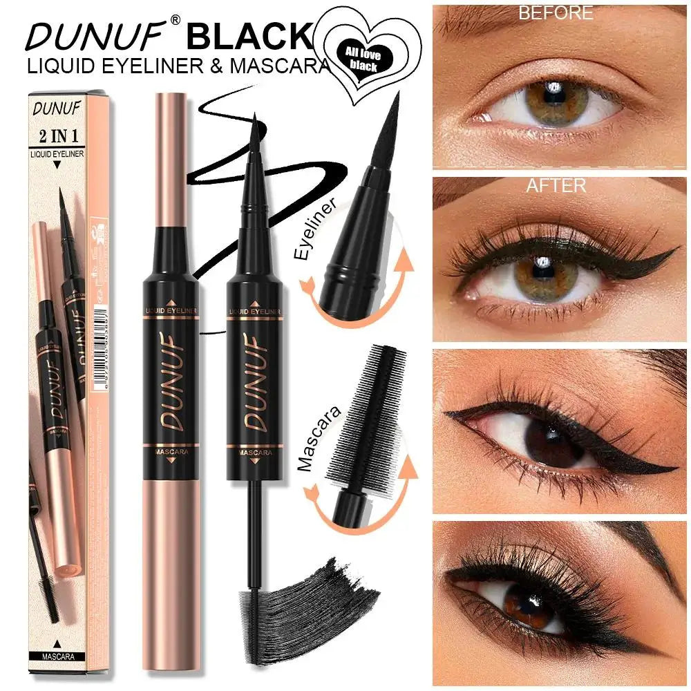 DUNUF 2-in-1 Mascara & Eyeliner – Waterproof & Volumizing 2-in-1 Mascara Eyeliner HIP
