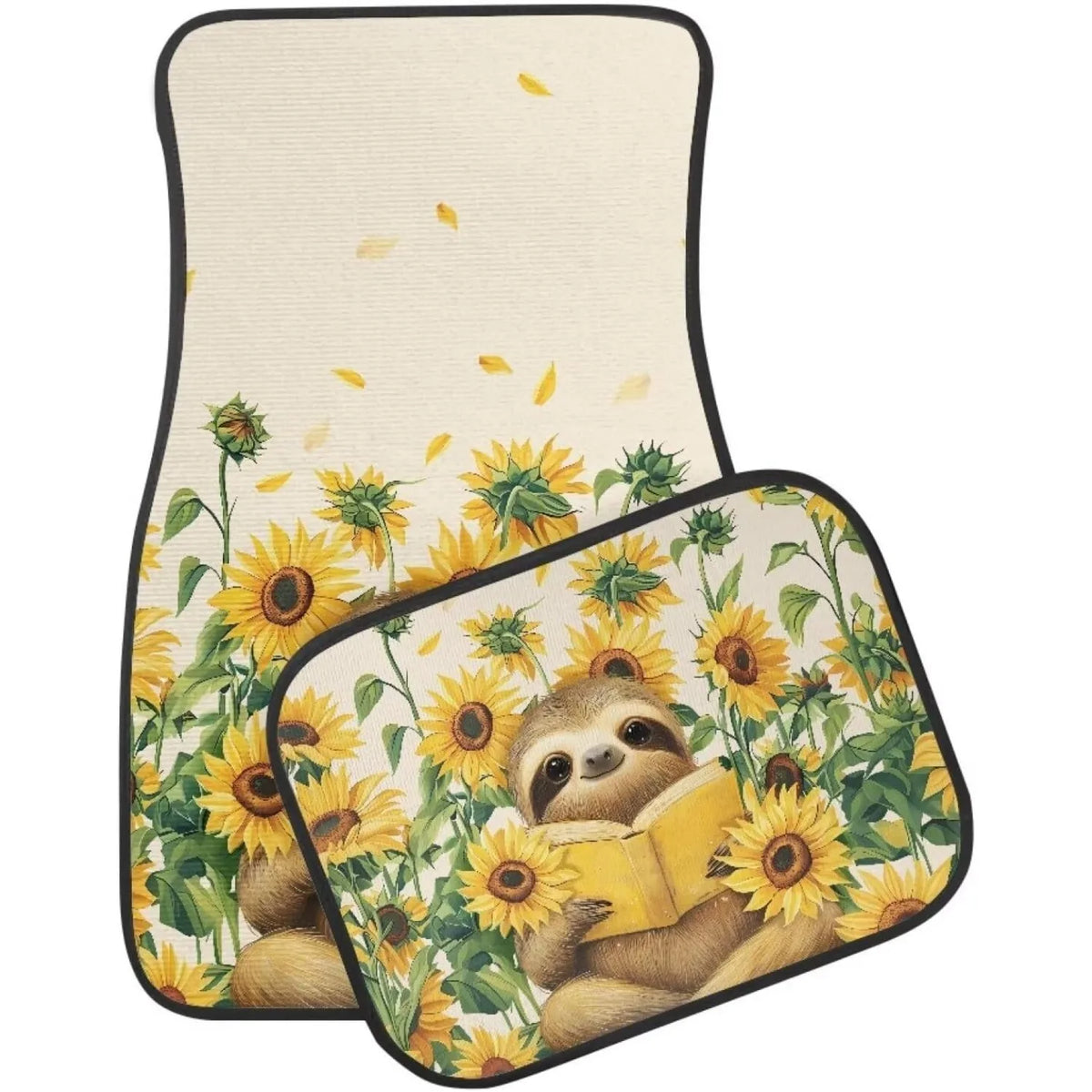 Sloth Print Car Floor Mats 4pc Set – Non-Slip Universal Fit Car Floor Mats HIP