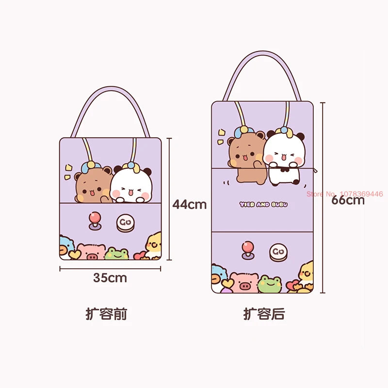 Panda Bubu & Dudu Canvas Tote Bag – Anime Shoulder Bag Anime Canvas Tote Bag HIP