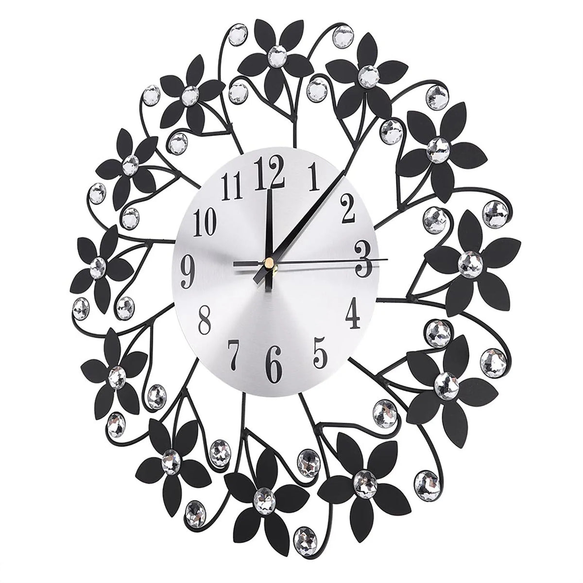 Modern Metal Wall Clock Crystal Home Office Decor Silent Metal Fashion Wall Clock HIP