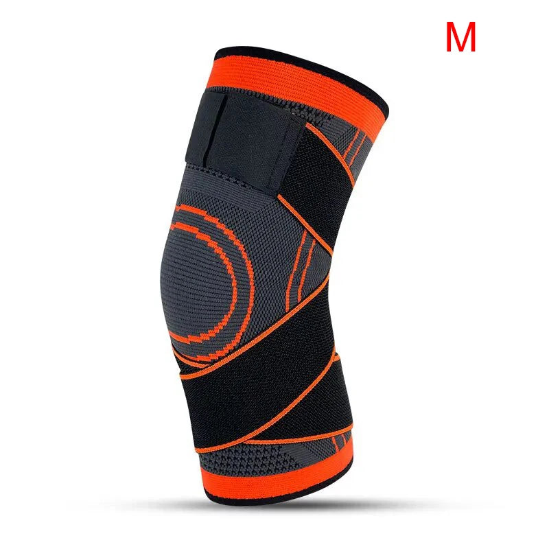 Adjustable Nylon Sports Knee Brace – Patella Stabilizer Knee Brace Support HIP M-Orange