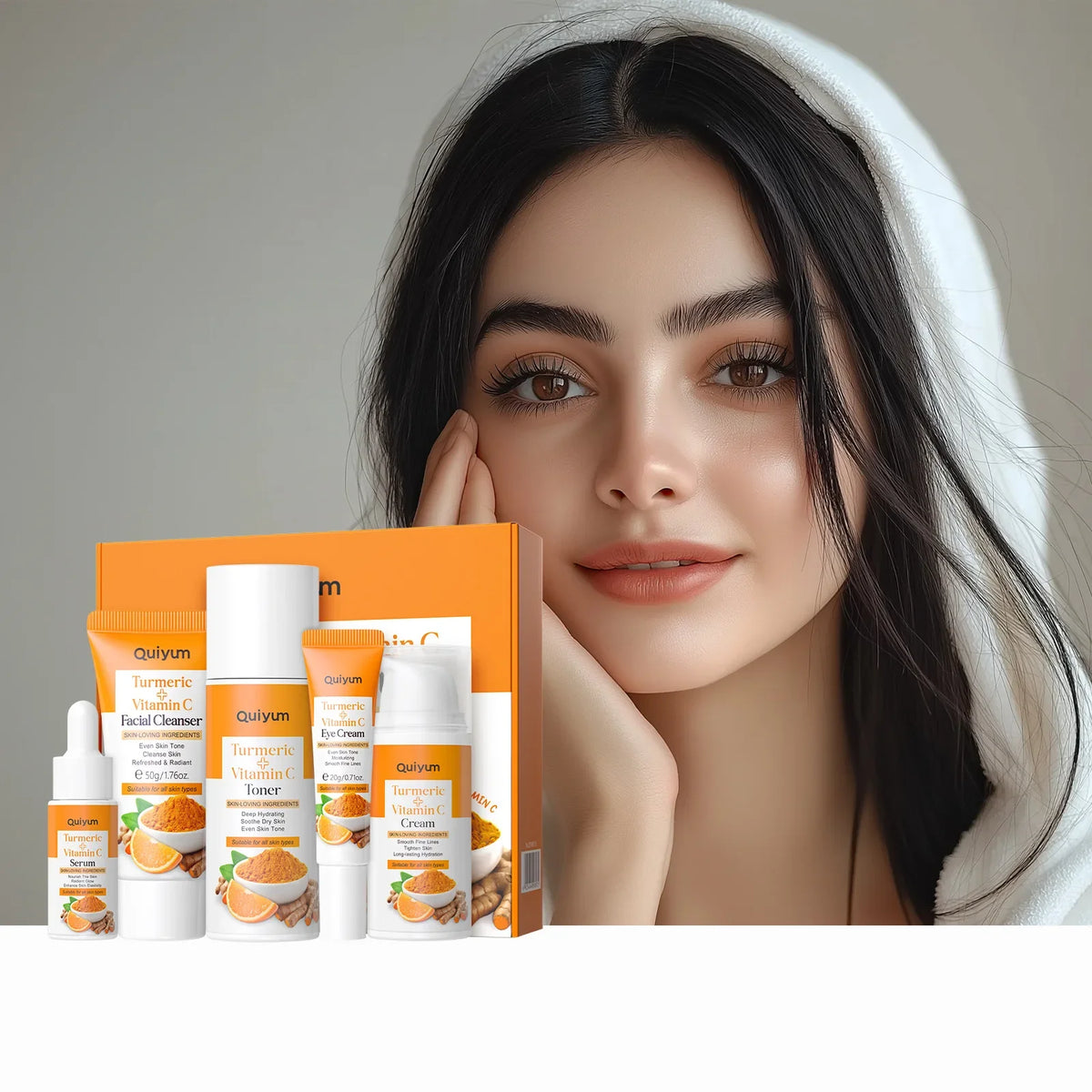 Turmeric Vitamin C 5-Piece Skincare Set – Hydrate & Brighten Skincare Gift Set HIP