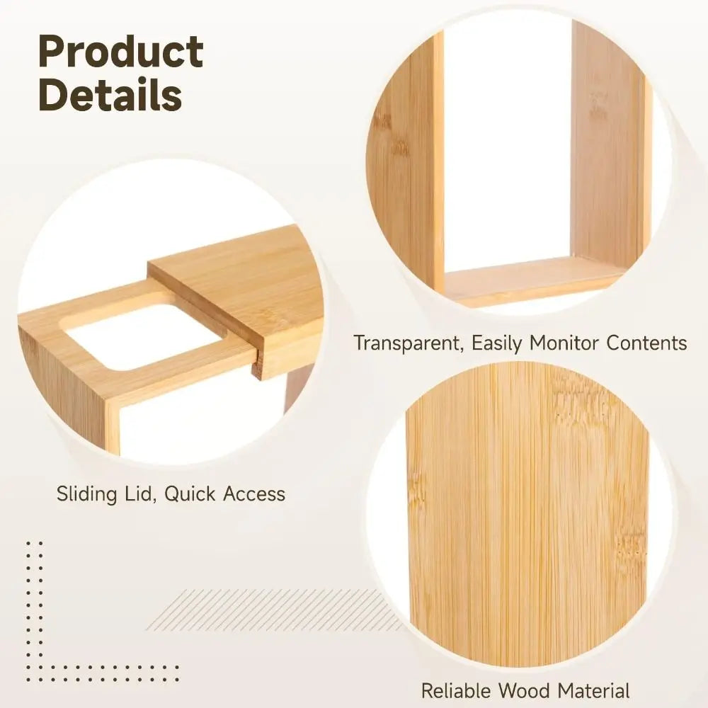 Bamboo Food Storage Canister – Wide Mouth & Slide Lid Food Storage Canister HIP