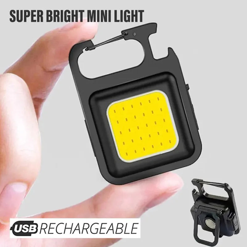 ESMARTER COB Keychain Flashlight – Rechargeable Mini EDC Torch EDC Keychain Flashlight HIP