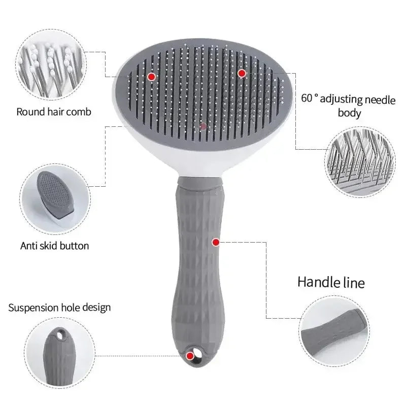 Self-Cleaning Pet Brush – Dematting Comb for Dogs & Cats Pet Grooming Brush HIP