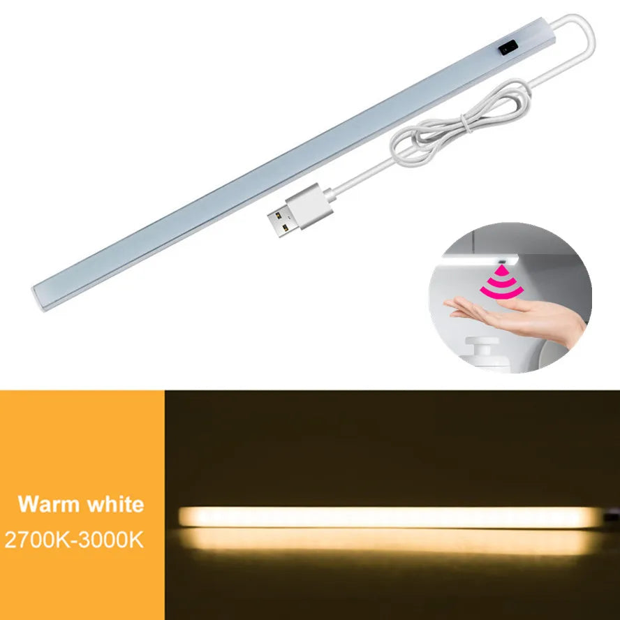 USB LED Strip Light Hand Wave Sensor – Under Cabinet & Desk LED Cabinet Strip Light HIP Warm White 40 CM