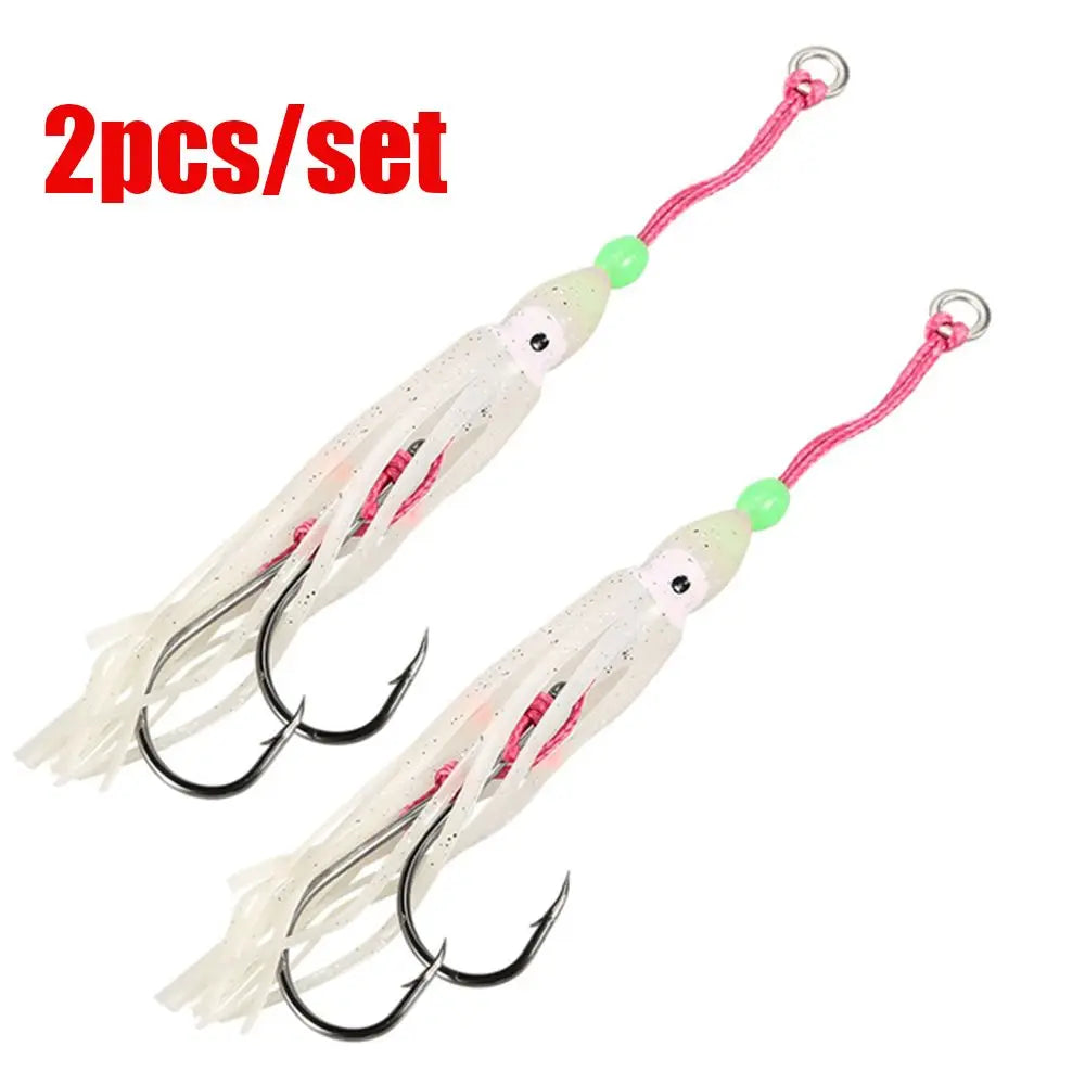2-Pack Octopus Squid Jig Soft Fishing Lures with Hooks – 3 Sizes Soft Fishing Lure HIP