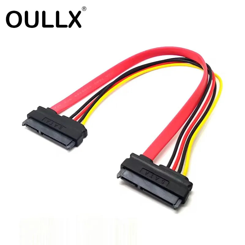 OULLX 22-Pin SATA Male to Female Adapter Cable 30/50cm SATA Adapter Cable HIP