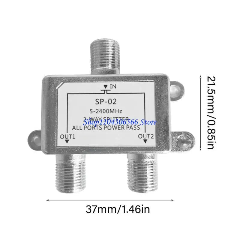 2-Way Coaxial Splitter Adapter – TV, Satellite & Cable Coaxial Signal Splitter HIP