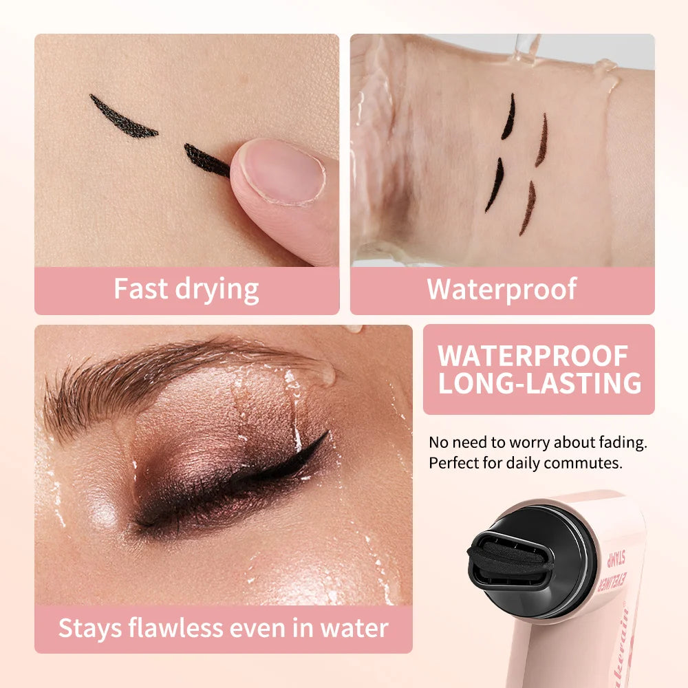 Lakerain Eyeliner Stamp Heart Pattern Precision Liner Long Lasting Color Portable Eye Liner Essential For Makeup Beginners HIP