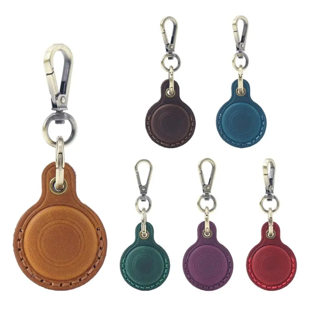 Retro Leather AirTag Case Keychain Cover Protector Tracker Case Cover HIP