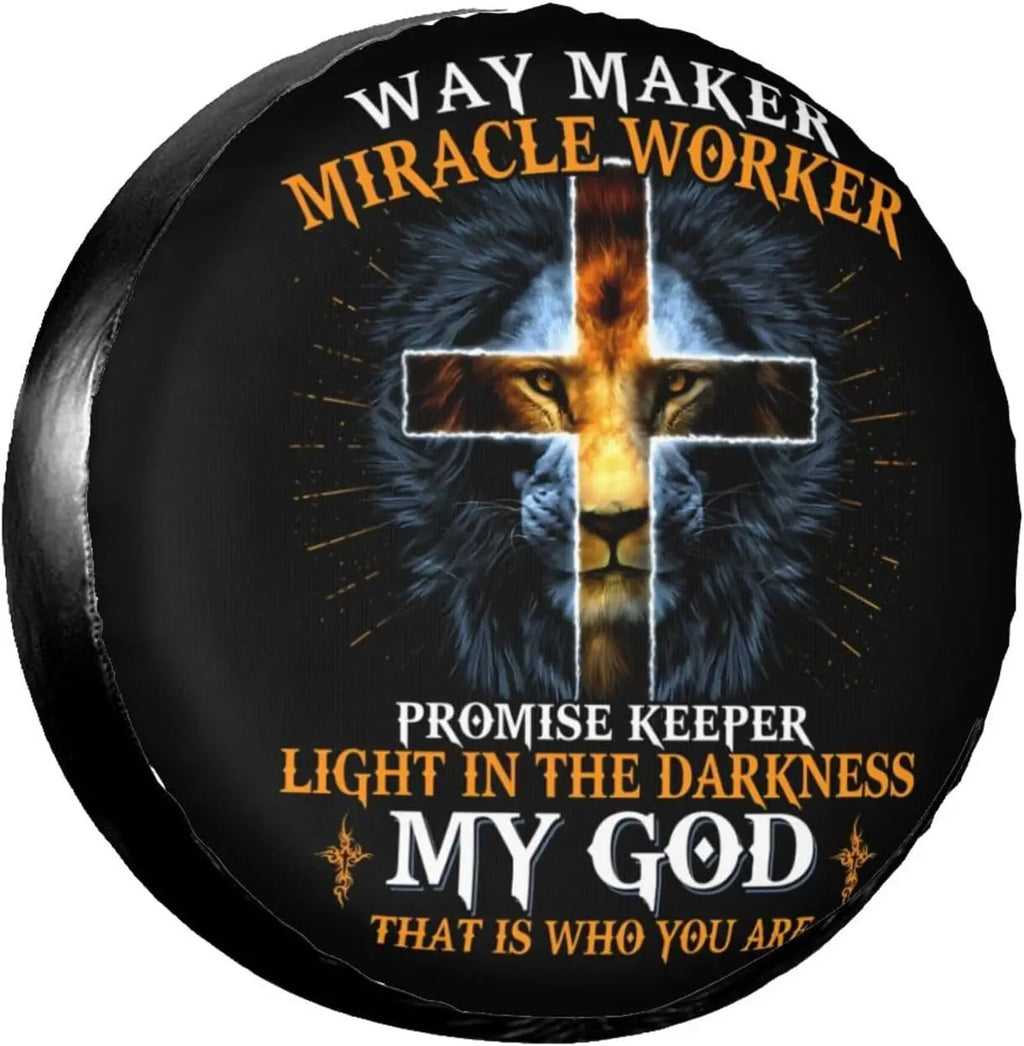 Christian Jesus Spare Tire Cover – Universal Fit SUV RV Truck Spare Tire Cover HIP 1 16in