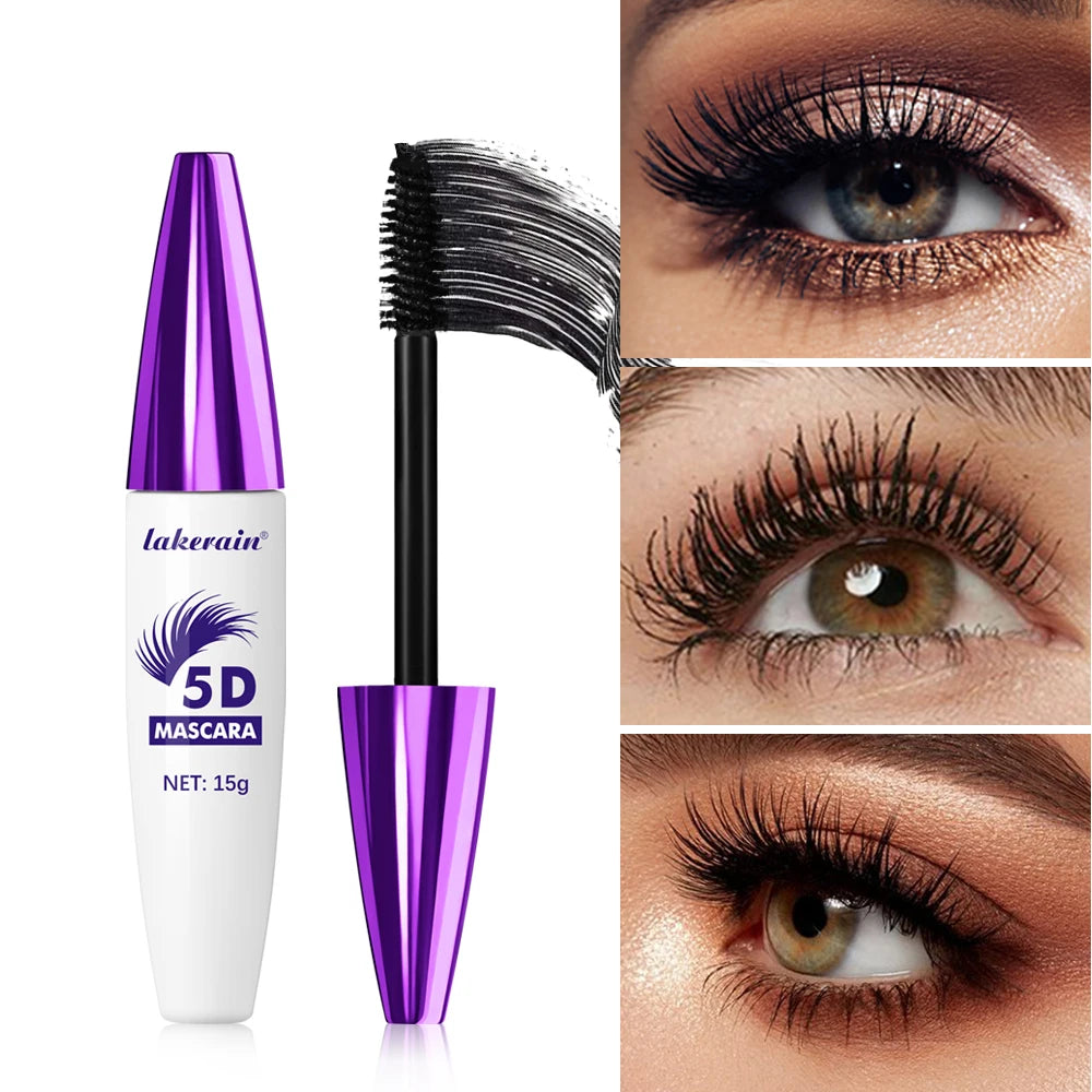 5D Mascara Waterproof Thickening Lengthening Curling Liquid Fiber Mascara Long-Lasting Curling Eyelash Extension Cosmetics HIP