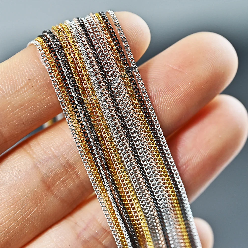 100cm Nail Bracelet Jewelry Metallic And Gold-Colored Chain For Retro Punk Style Nail Accessories Nail Decoration Fittings HIP