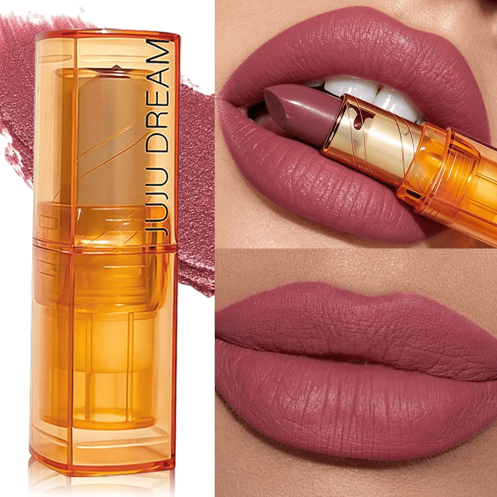 JUJU Dream Amber Tube Matte Lipstick – Velvet Long-Lasting Matte Lipstick HIP