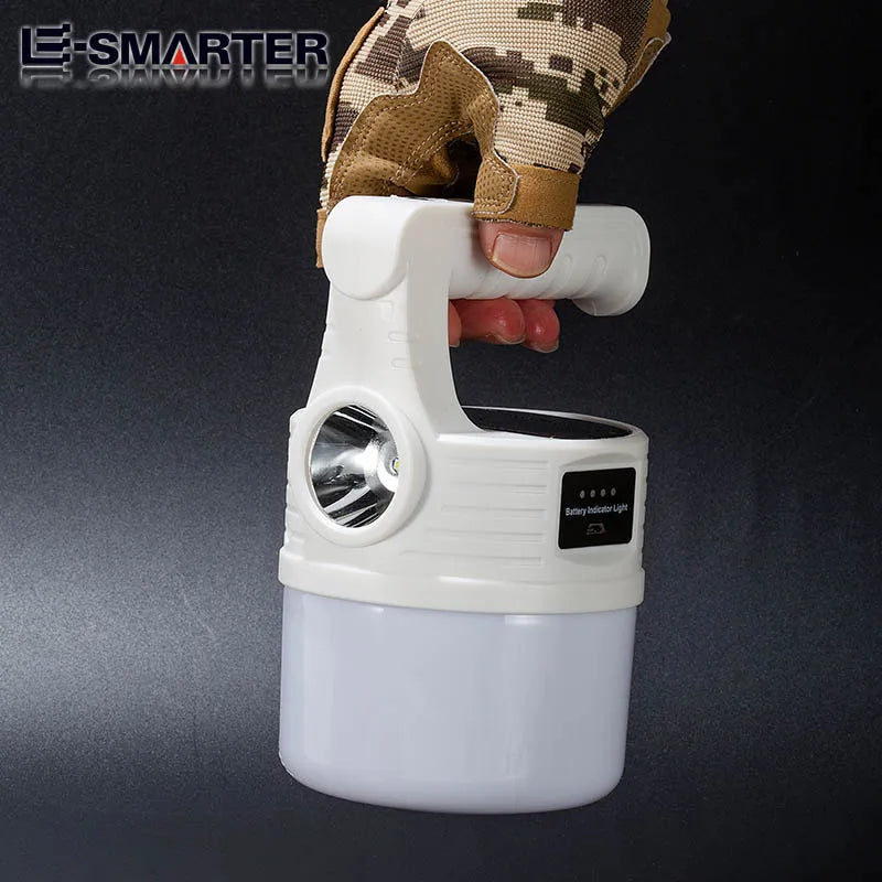 ESMARTER Solar LED Spotlight – 10-Mode Rechargeable Camping Lamp Solar Camping Spotlight HIP
