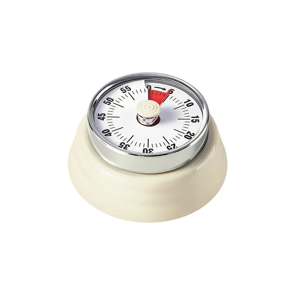 Magnetic Mechanical Kitchen Countdown Timer – Metal 60-Min Kitchen Countdown Timer HIP White