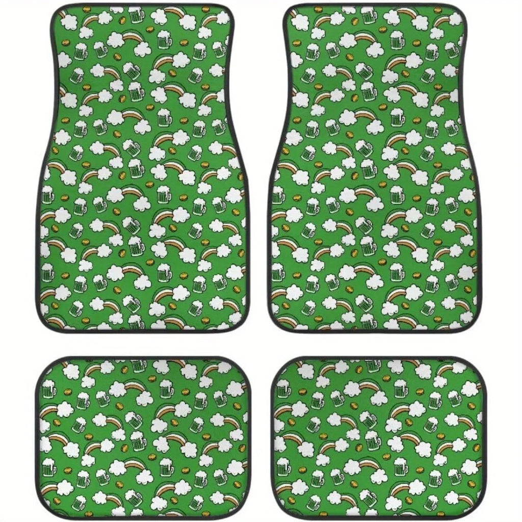 4-Pc Beer Rainbow Print Car Floor Mats – Trucks & SUVs Car Floor Mats HIP 1