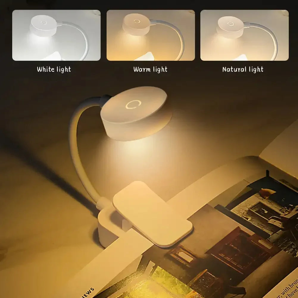 Mini Clip Book Lamp LED Table Lamp Eye Protection 3 Colors Battery Powered USB Night Light Portable Bedside Student Reading Lamp HIP