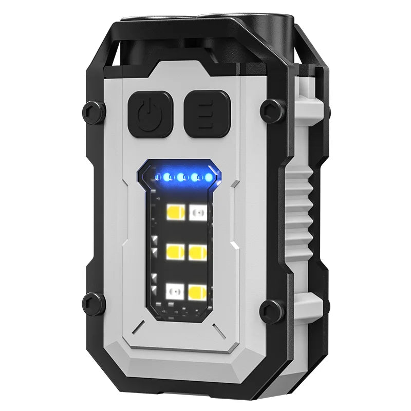 ESMARTER Mini EDC Keychain Flashlight – Magnetic & Rechargeable EDC Keychain Flashlight HIP YSD-01(White)