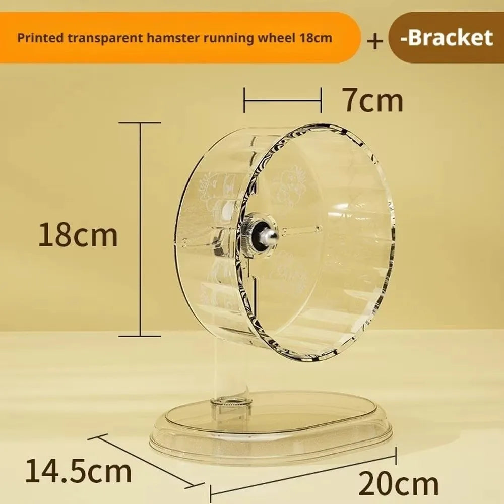 Silent Transparent Hamster Running Wheel – 3 Sizes Pet Exercise Wheel HIP