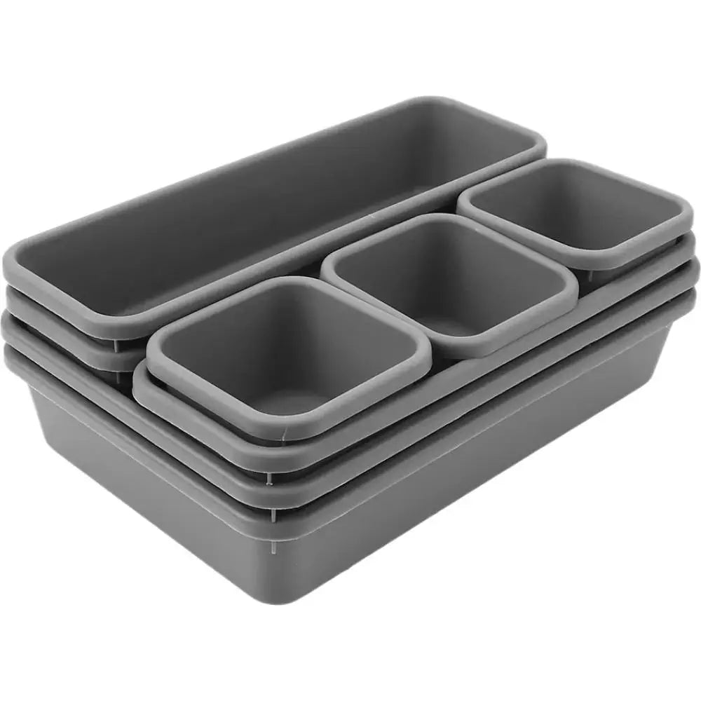 8pc/set Kitchen Bathroom Storage Trays Sundries Jewellery Holder Closet Cover Make Up Organizer Box Storage Drawer Storage Box HIP D