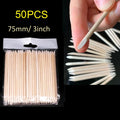 50/100Pcs Wood Cuticle Pusher Sticks Boxwood Sticks for Manicure Professional Cuticle Pedicure Remover Nail Art Deco Clean Tool HIP 50pcs