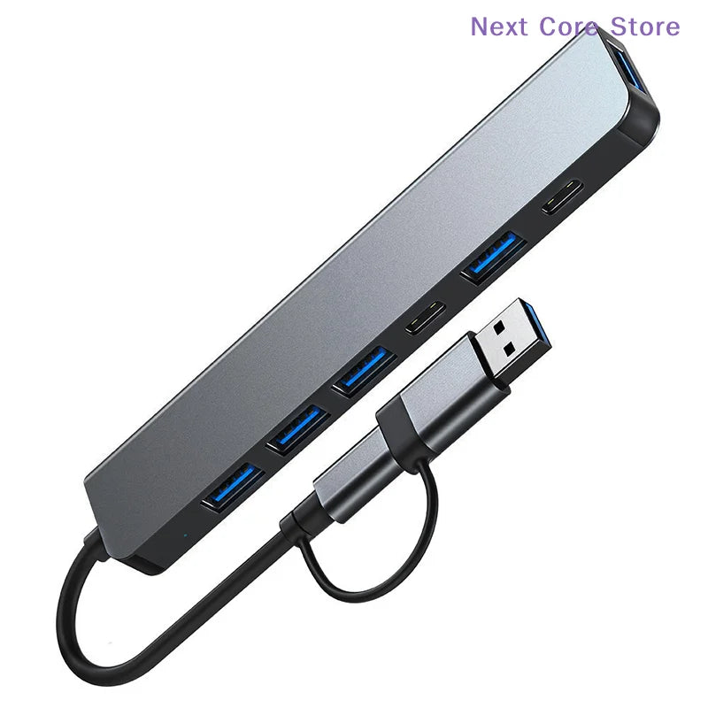 7-in-2 USB Hub Docking Station – USB-C, 3.0 & Card Reader USB Hub Docking Station HIP