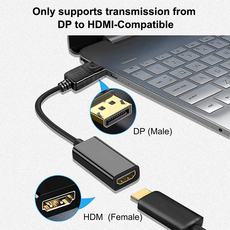 4K Mini DisplayPort to HDMI Adapter – Male DP to HDMI Display Adapter HIP