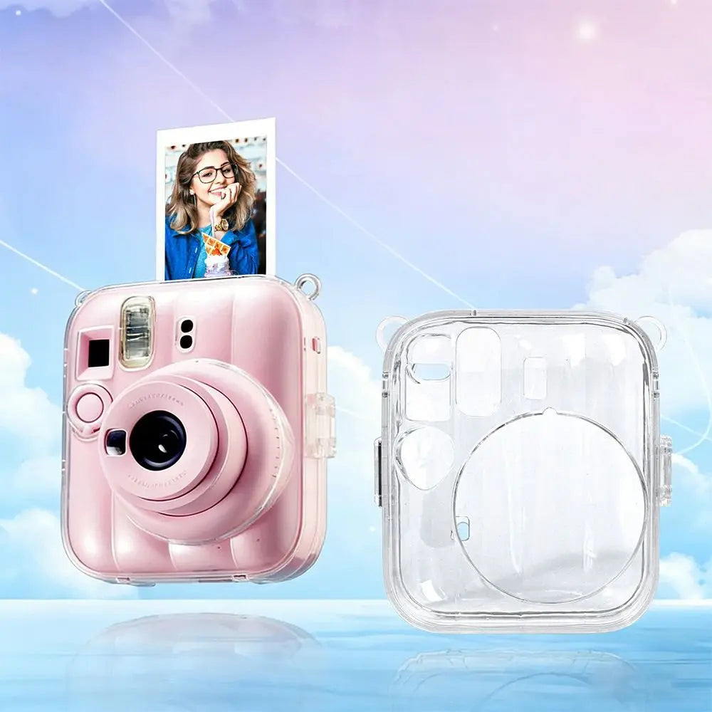 Crystal Clear Case with Rainbow Strap – Fujifilm Instax Mini 13 Camera Protective Case HIP