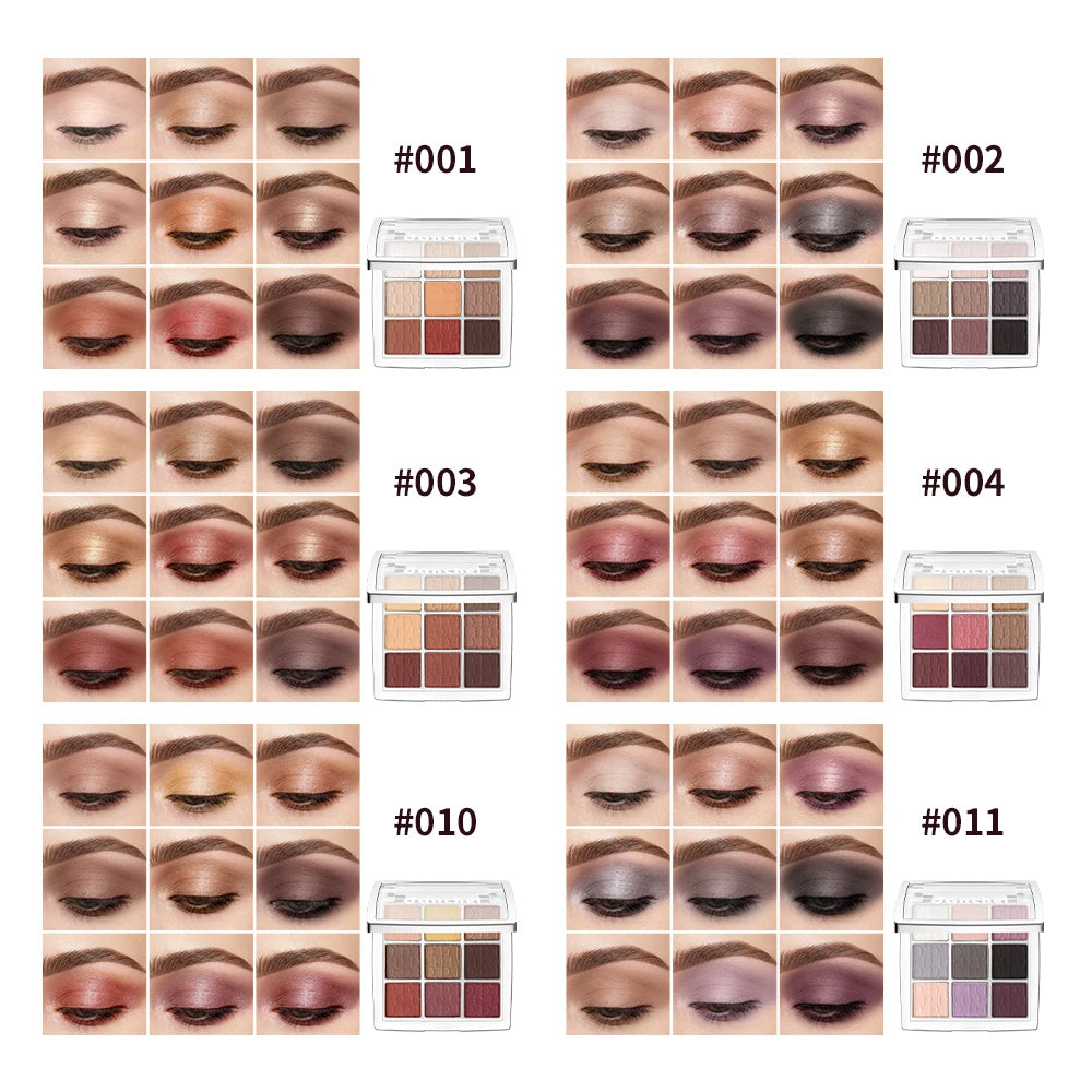 9 Shades Eyeshadow Palette Matte And Shimmer Bright Highlighter For Lying Silkworm With Cosmetic Brush Sweat Resistant Daily Eye HIP