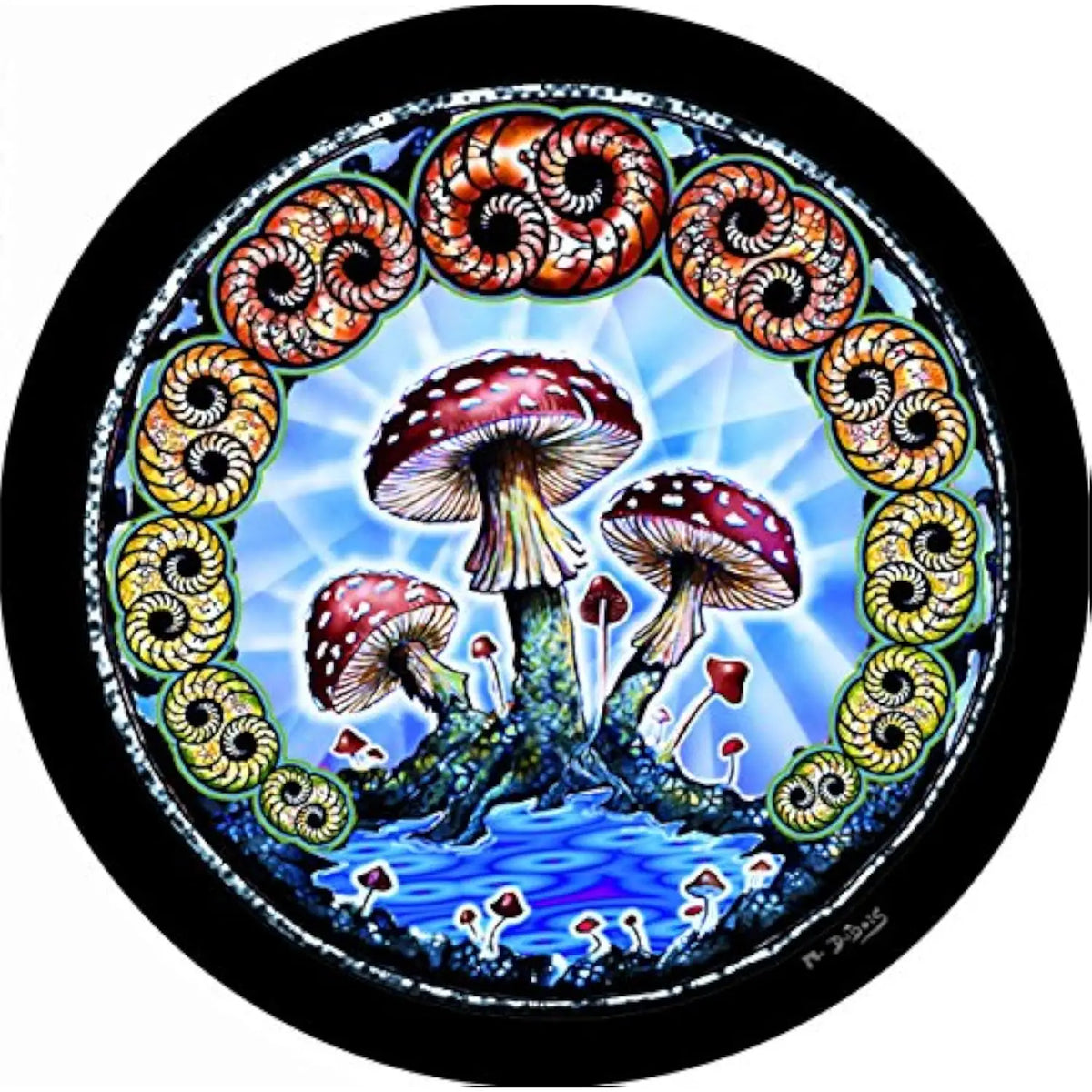Mushroom Psychedelic Swirl Spare Tire Cover – Polyester Spare Tire Cover HIP Acquiesce 16 in