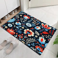 Bohemian Floral Non-Slip Washable Doormat – Dark Floral Rug Decorative Floor Mat HIP 5 50x80cm-Felt