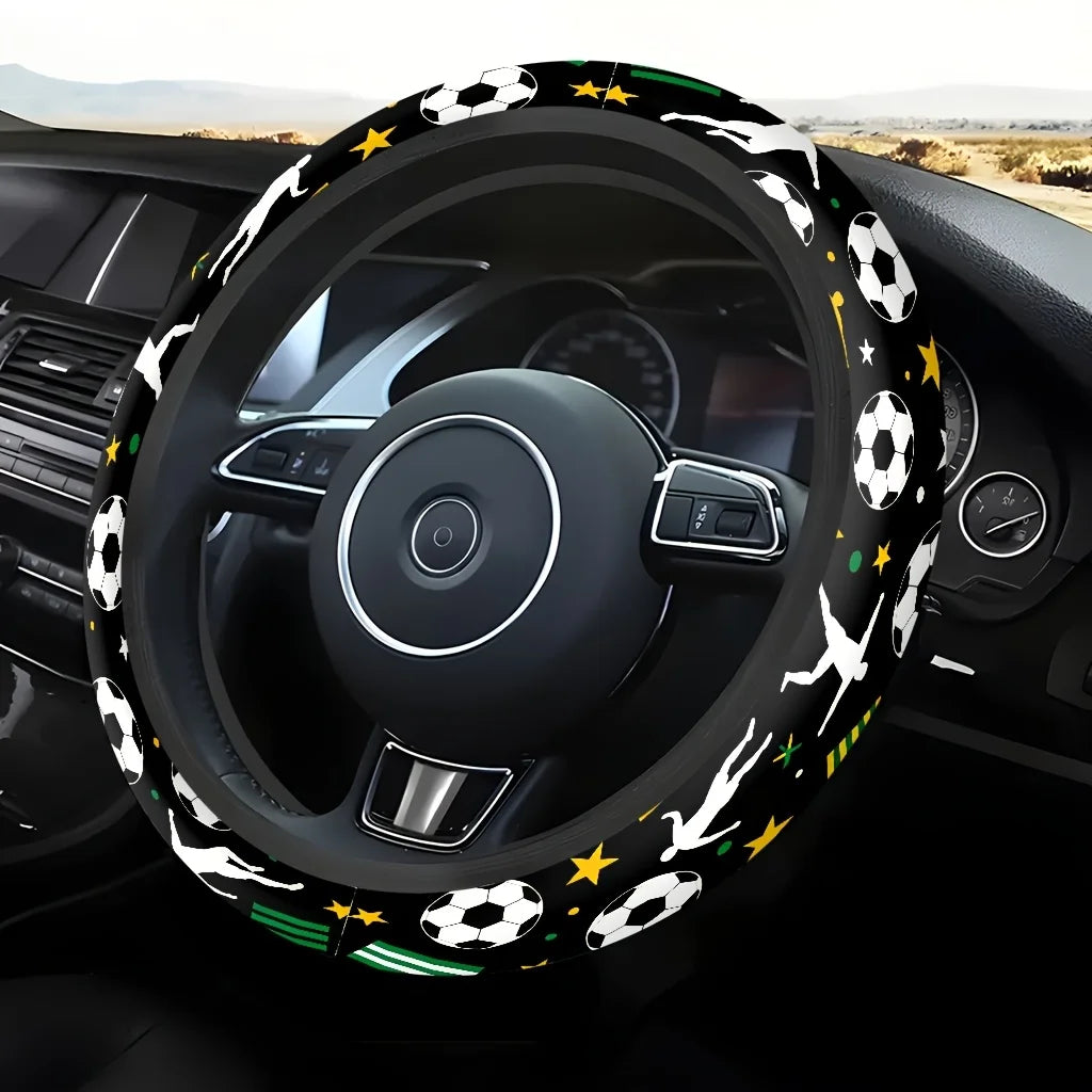 Soccer Steering Wheel Cover – Universal Soft Breathable Fit Steering Wheel Cover HIP
