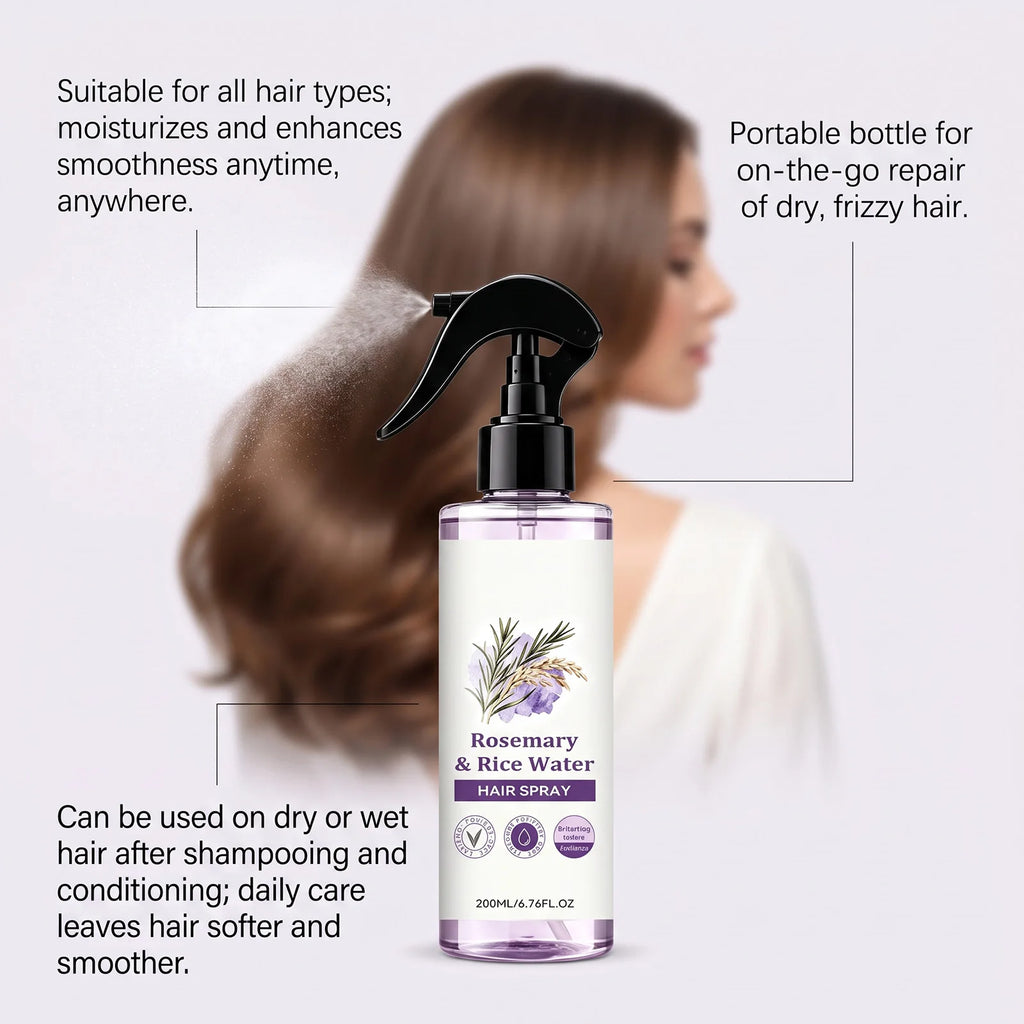 Rosemary Rice Water Leave-In Hair Mist – Frizz & Shine Spray Leave-In Hair Mist HIP