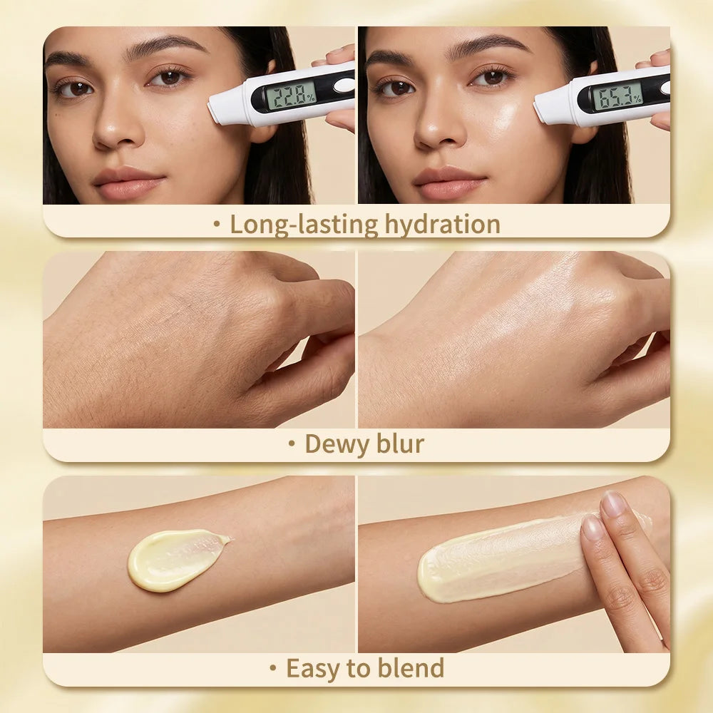 Melt Touch Primer 3 IN 1 Buttery Glow Ultra Hydrating Makeup Base Long Lasting Pore Minimizer Smooth Fine Lines Brightening Base HIP