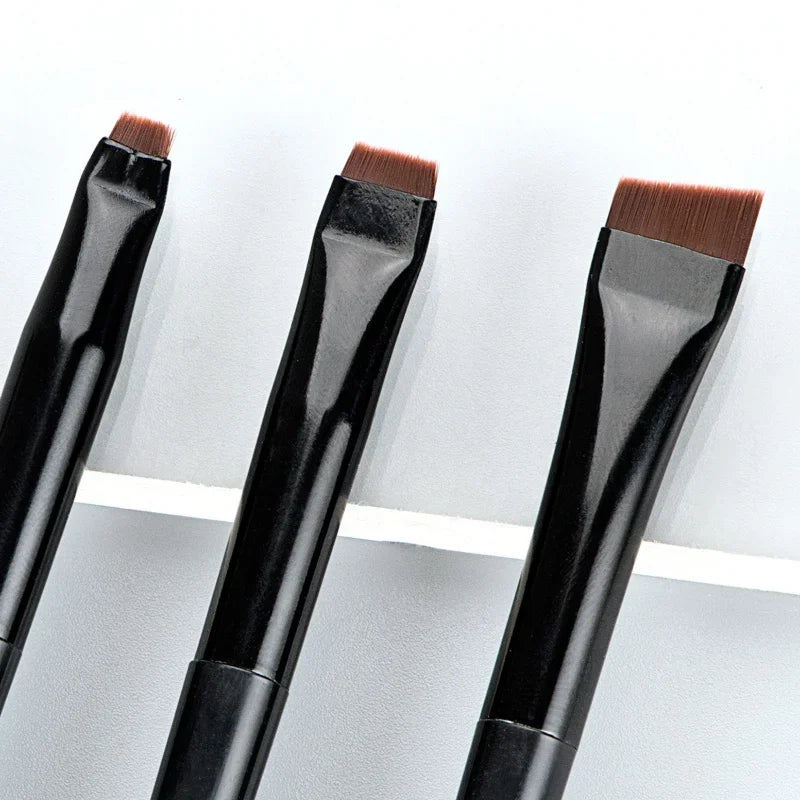 3-Piece Eyeliner & Eyebrow Brush Set – Flat Blade Makeup Brushes Eye Makeup Brush Set HIP