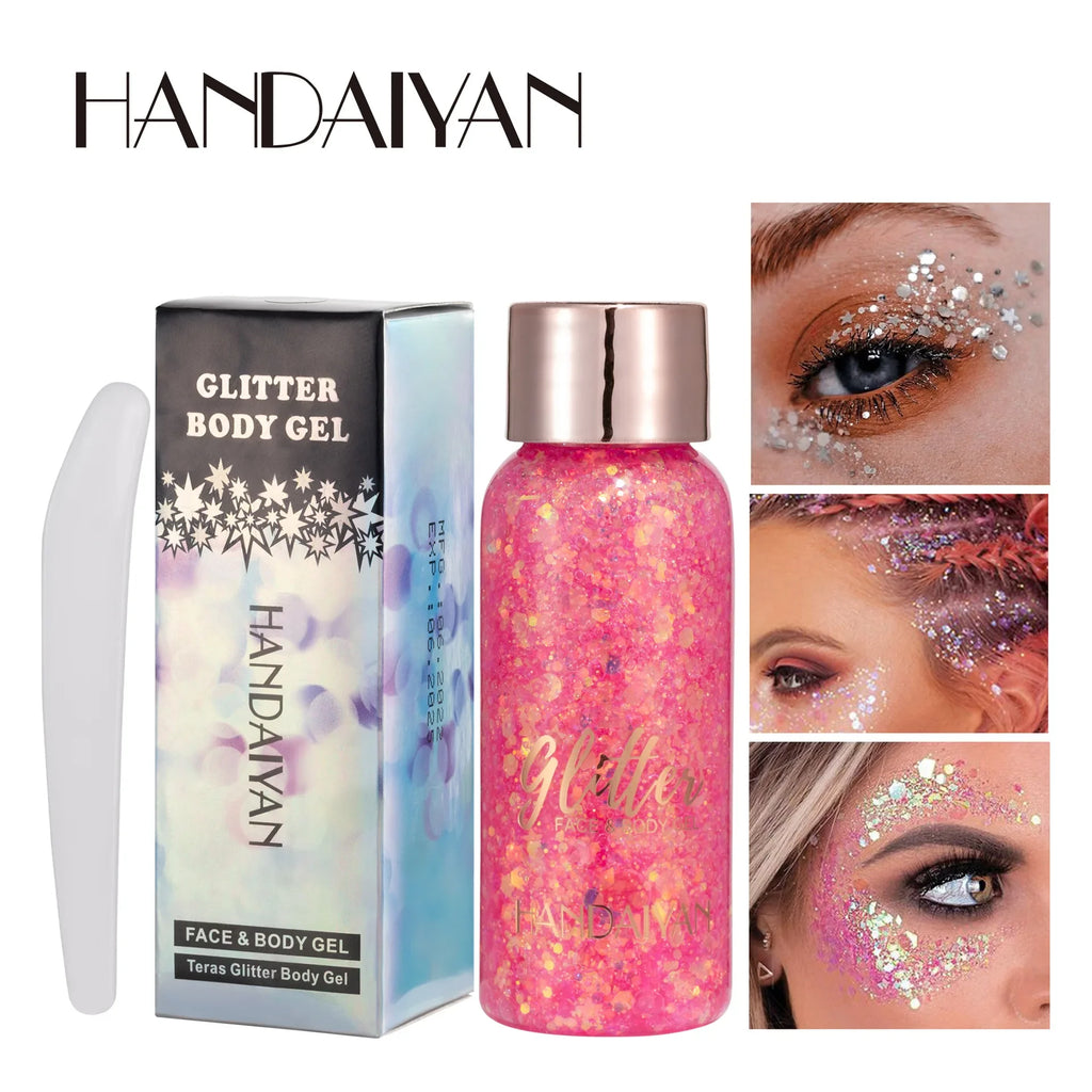 HANDAIYAN 9-Color Glitter Gel – Face, Body, Eye & Hair Glitter Gel Palette HIP