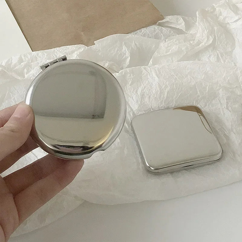 Portable Stainless Steel Pocket Makeup Mirror – Folding Compact Makeup Mirror HIP