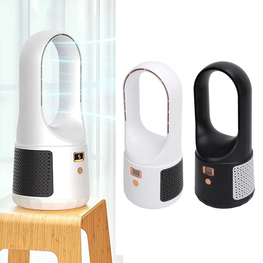 Bladeless Cooling Fan USB Desk Fan 6 Speeds Wind Quiet Portable Bladeless Cooling Fan with Power Display for Home Bedroom HIP