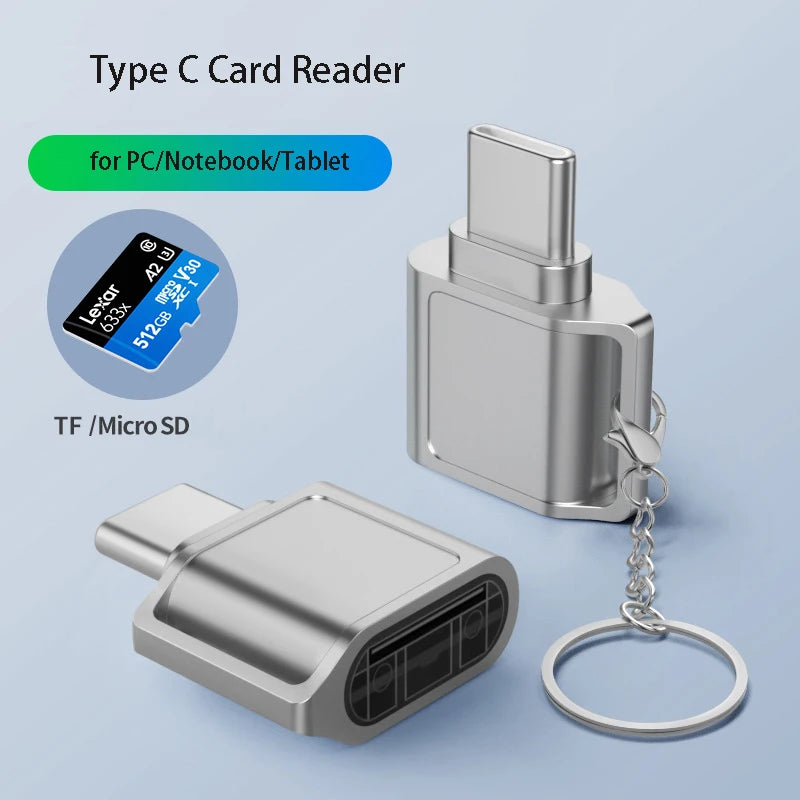 USB-C to Micro SD TF Card Reader Adapter | Plug & Play Memory Card Reader HIP