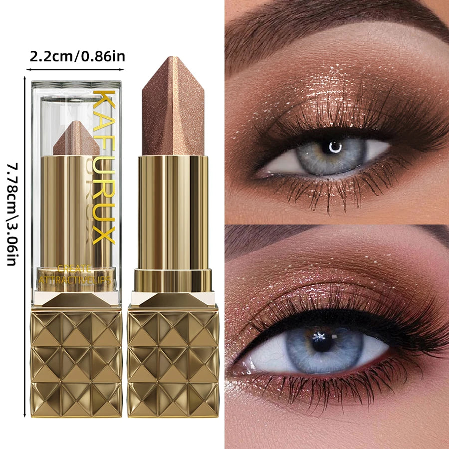Two Color Eye Shadow Stick Waterproof Without Smudging for Natural Contour Shimmer Pearlescent Brown Eyeshadow Pencil Makeup Gif HIP