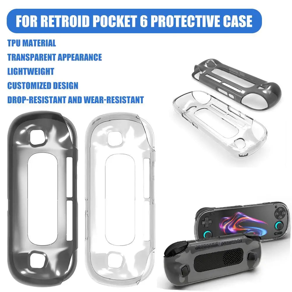 Clear TPU Protective Case For Retroid Pocket 6 RP6 Soft Rubber Shell Skin Guard Sleeve Shockproof Cover For Retroid Pocket 6 HIP