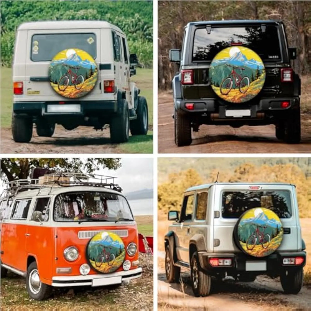 Mountain Biking Spare Tire Cover – Polyester, RV SUV Trailer Spare Tire Cover HIP