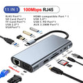 KEBIDUMEI 11-Port USB-C Docking Station Hub – 4K HDMI, PD USB-C Docking Station HIP 11-in-1 RJ45 100M