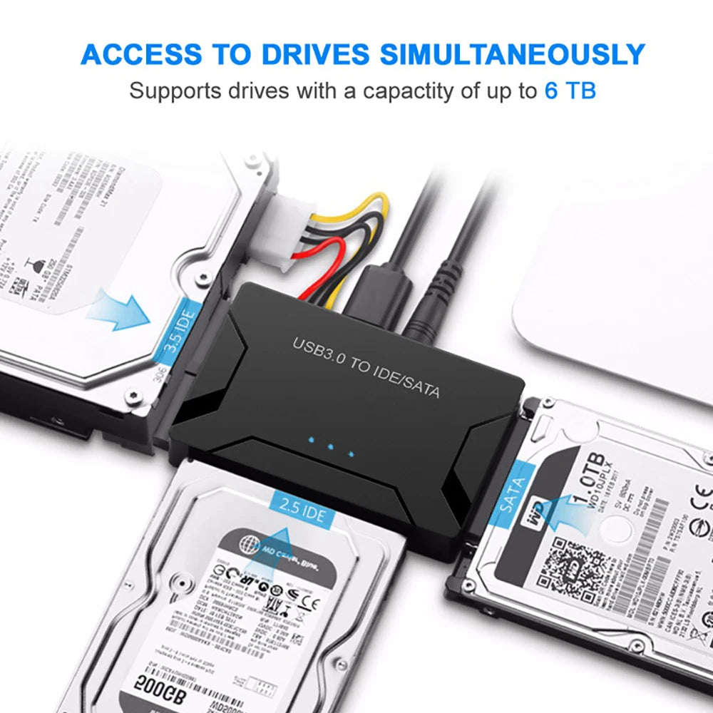 USB 3.0 to SATA & IDE Adapter – HDD SSD Converter | OULLX Hard Drive Adapter HIP