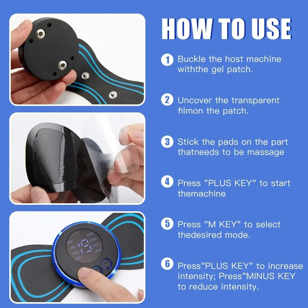 CAMMUO EMS Neck & Body Massager – 8 Modes, 19 Levels EMS Neck Massager HIP