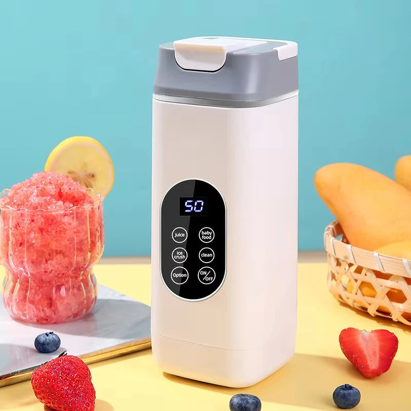Portable USB Rechargeable Blender Juicer Cup – 12 Blades 420ml Portable Blender Juicer HIP WHITE
