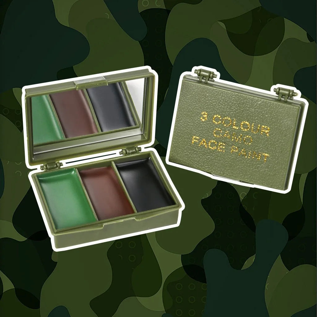 Three-Color Camouflage Face Painting Kit - Tactical Outdoor Cs Field Equipment Realistic Camouflage Makeup Oil Disguise Blending HIP 3 Color