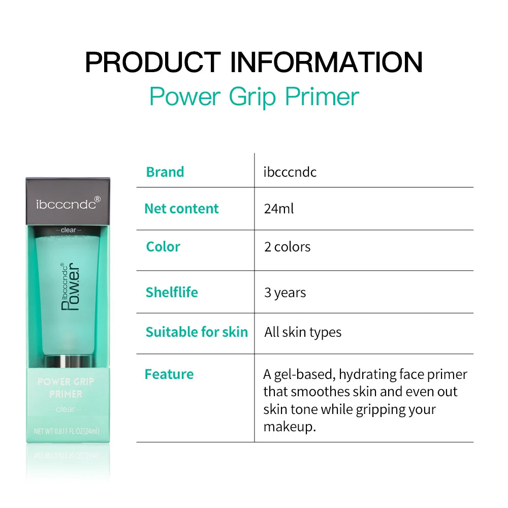 24ml Power Grip Primer Gel Based Hydrating Face Primer For Smoothing Skin Gripping Makeup Invisible Pore Colorless Primes HIP